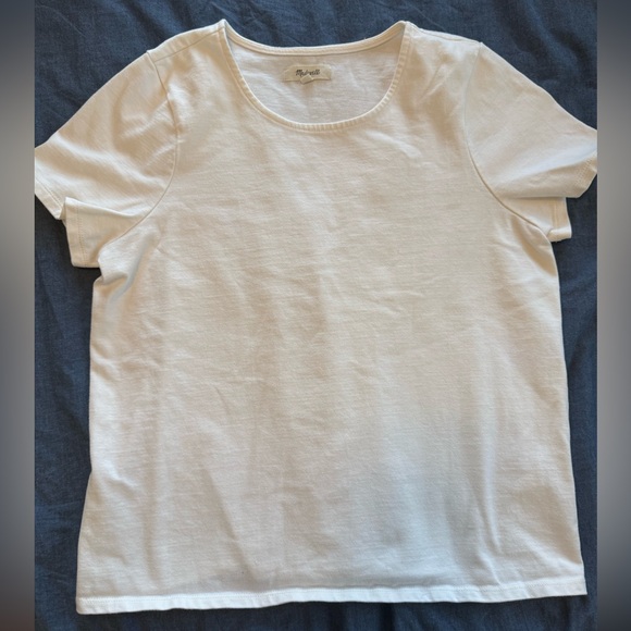 Madewell Tops - Madewell Cream Short Sleeve 100% Cotton Top Size Medium